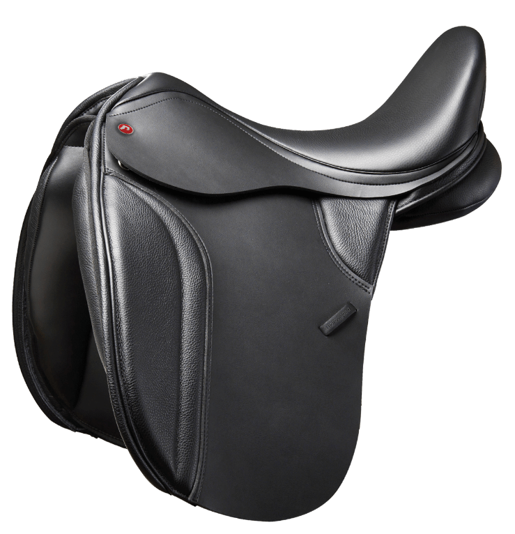 The T8 dressage from the Thorowgood range of dressage saddles is shown