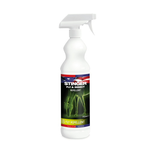 Pictured is a bottle of the Equine America Stinger fly and insect repellent for horses 